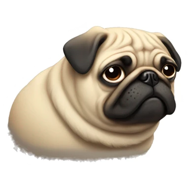 Sad pug crying about Trump sticker