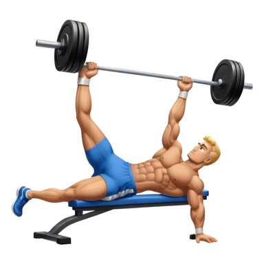 side-view bodybuilder lying down barbell glute-bridges sticker