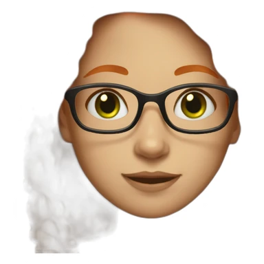 Girl with court orange hair and green eyes and glasses sticker