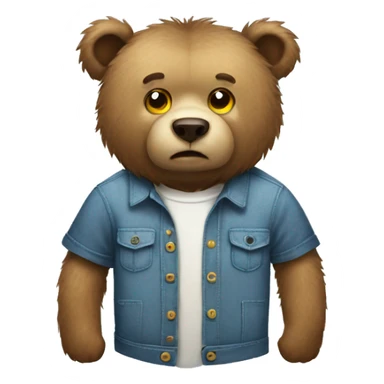 Bear wearing a shirt with a lot of buttons sticker