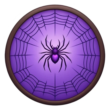 a circular frame of glowing purple spider webs with tiny bats  sticker