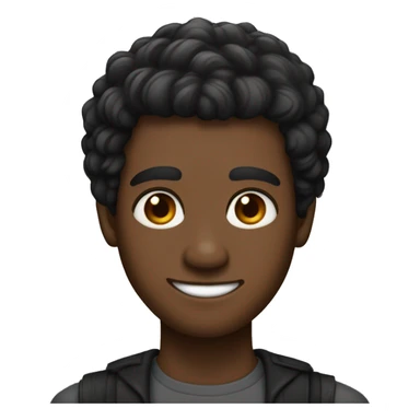 Homem Negro de 18 anos com olhos pretos cabelos pretos e corte de cabelo Caesar sticker