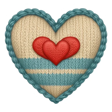 Vintage pattern, Knitted textured, neutral colored heart  sticker