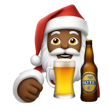 Santa with a beer sticker