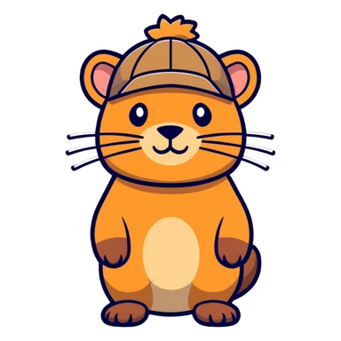 Cat with capybara sticker