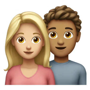 Brunette mom and blonde son sticker