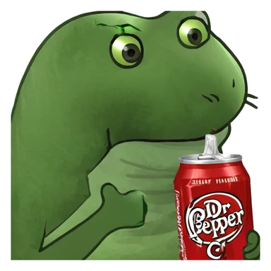 Cat holding Dr Pepper sticker