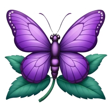 Mariposa color morado en una flor sticker
