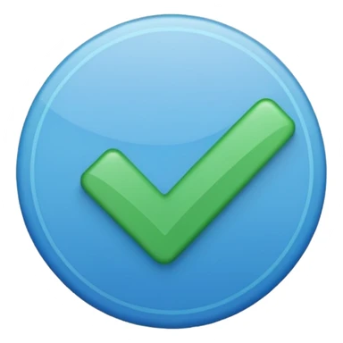 blue circle with a checkmark in the middle sticker