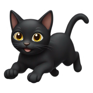 black cat flying sticker