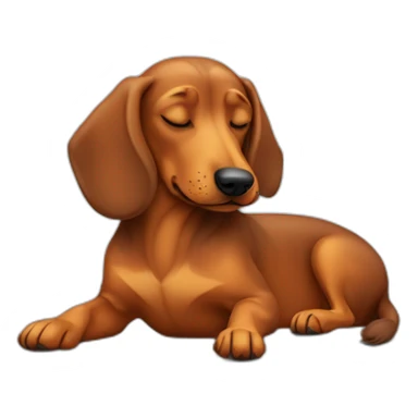 Teckel dog sleeping sticker