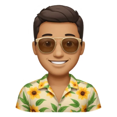 man with sunglasses and summer shirt sticker