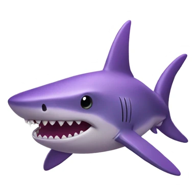 purple shark happy  sticker