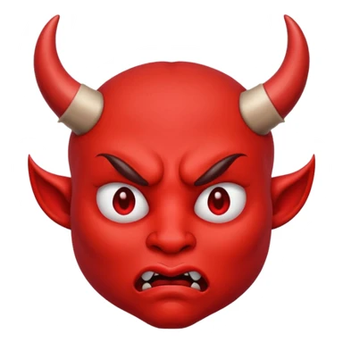 Devil emoji with pouting lips sticker