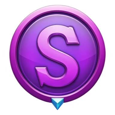 Create a custom emoji badge featuring a stylized, glossy letter “S”. Design it in the Master rank style from League of Legends. Use purple-magenta metallics, sharp edges, and a powerful elite aura.
 sticker
