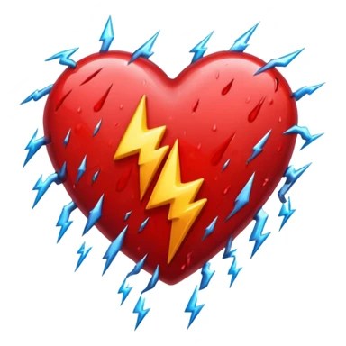heart with dark rain and lightning sticker