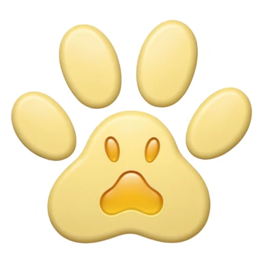 a pastel yellow pawprint sticker