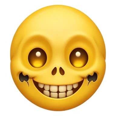 happy emoji face with skulls for eyes sticker