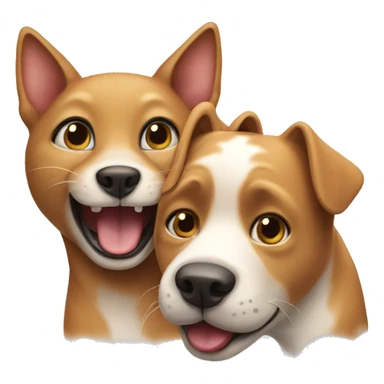 a cat and a dog having fun sticker