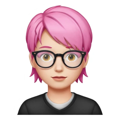 glassess wearing fish with pinkhair sticker