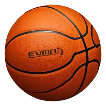 Cinematic Realistic image of a basketball resting on a polished court surface, with finely detailed textures and subtle reflective highlights, evoking a sense of calm before the game’s intensity sticker