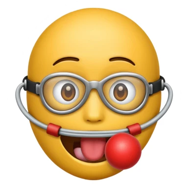 Emoji with ball gag sticker