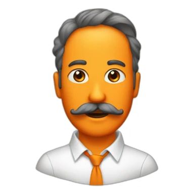 Una naranja con piernas y bigote sticker