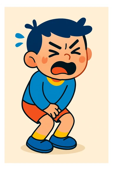 A boy need to pee sticker