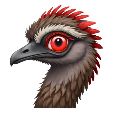 Emu head and neck with red eyes sticker