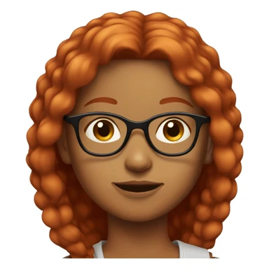 Red hair girl with glasses sticker