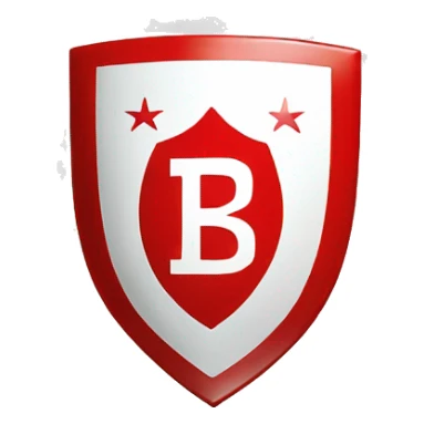 A red and white shield with the letters BSM on it sticker