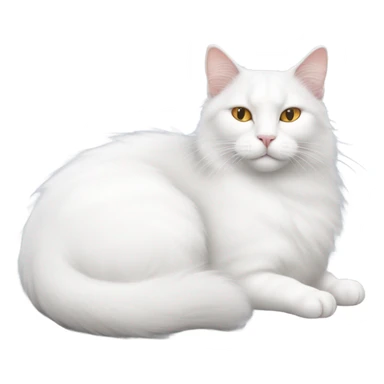 White Turkish van curled up sleeping sticker