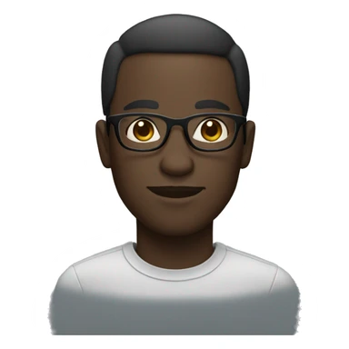 dark-skinned man with glasses and short hair sticker