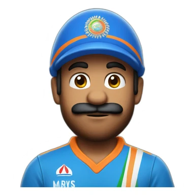 mario wearing blue indian cricket team jersey sticker