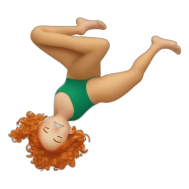 ginger girl doing a backflip sticker
