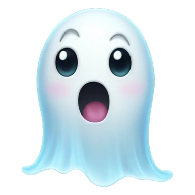 a little ghost with a bubble that says Bye  sticker
