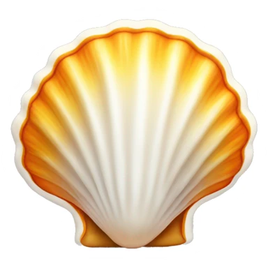 Orange and yellow and White Sea shell sticker
