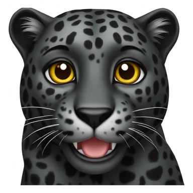 Black leopard sticker