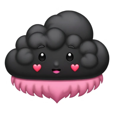 emo black cloud with a pink heart sticker