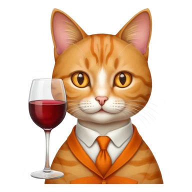 Cat with wine glass sticker