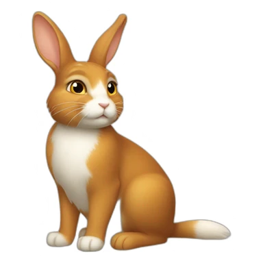 lapin blanc lapin noir et chat roux  sticker