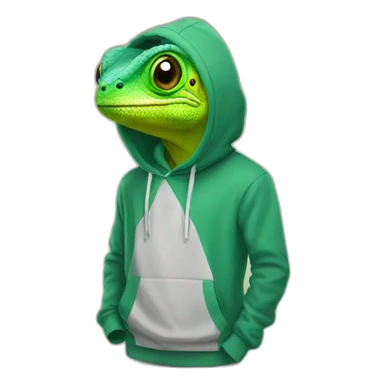 Chameleon whit Hoddie  sticker
