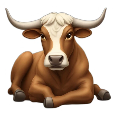 bull lying down sticker