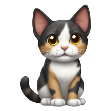 Tricolor fold-eared cat sticker