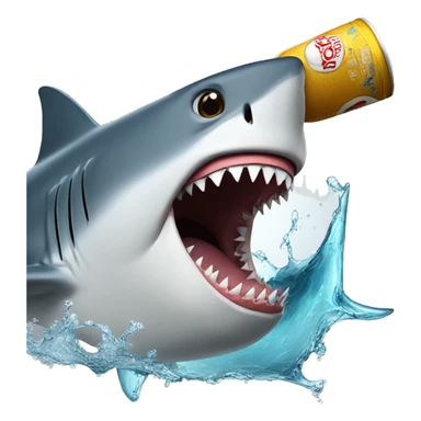 Shark chugging beer sticker