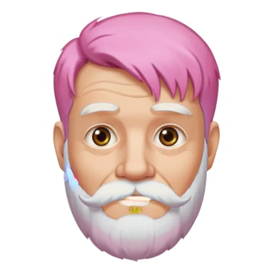 old pink haired man with beard sticker