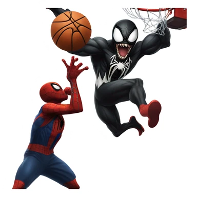 Venom dunking on spiderman sticker