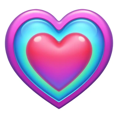 heart with holographic glow sticker