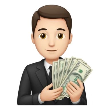 An American man with money in his hands sticker