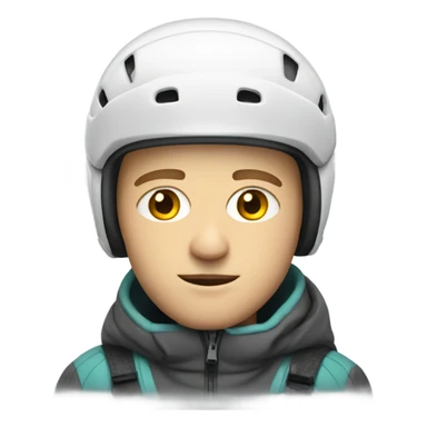 white guy with stubs in skiing gear sticker